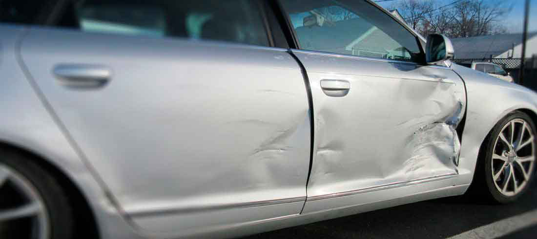 Passenger side body damage